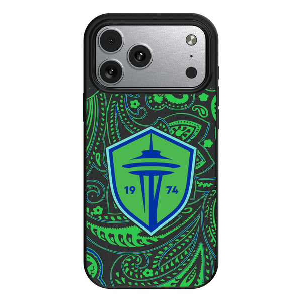 Seattle Sounders FC Paisley iPhone MagSafe Compatible Phone Case for Apple iPhone