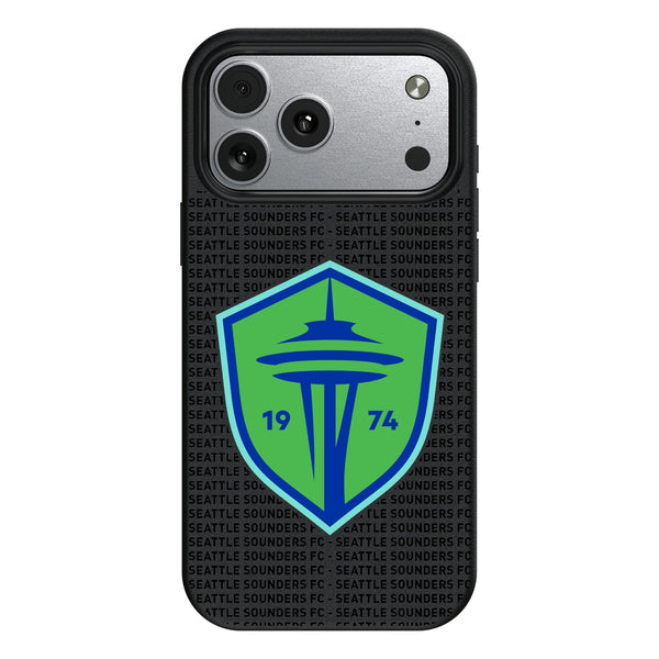 Seattle Sounders FC Text Backdrop iPhone MagSafe Compatible Phone Case for Apple iPhone