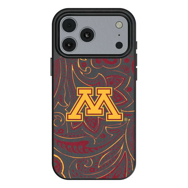 University of Minnesota Golden Gophers Paisley iPhone MagSafe Compatible Phone Case for Apple iPhone