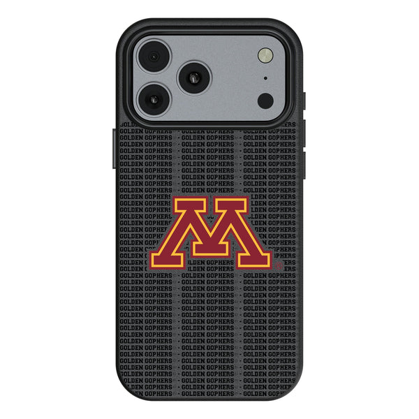 University of Minnesota Golden Gophers Text Backdrop iPhone MagSafe Compatible Phone Case for Apple iPhone