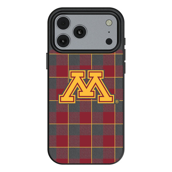 University of Minnesota Golden Gophers Plaid iPhone MagSafe Compatible Phone Case for Apple iPhone