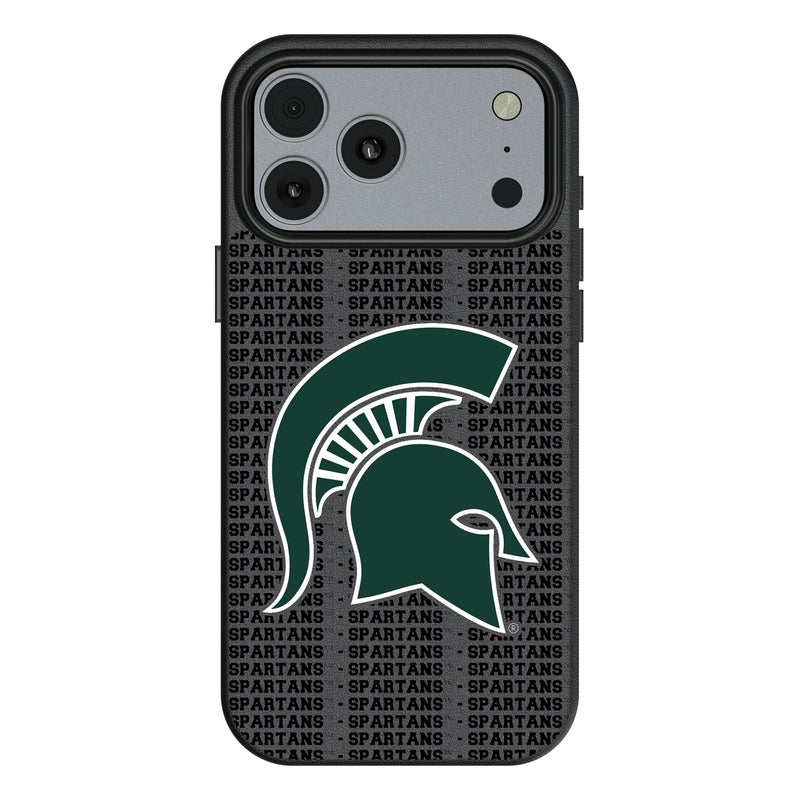 Michigan State University Spartans Text Backdrop iPhone MagSafe Compatible Phone Case for Apple iPhone