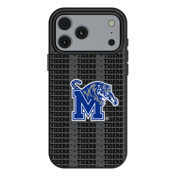 University of Memphis Tigers Text Backdrop iPhone MagSafe Compatible Phone Case for Apple iPhone