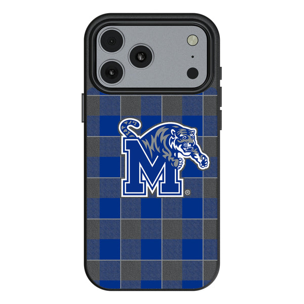 University of Memphis Tigers Plaid iPhone MagSafe Compatible Phone Case for Apple iPhone