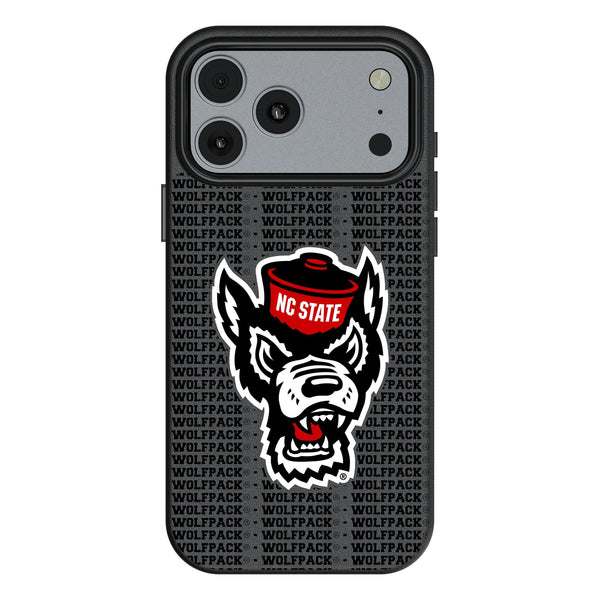 North Carolina State University Wolfpack Text Backdrop iPhone MagSafe Compatible Phone Case for Apple iPhone