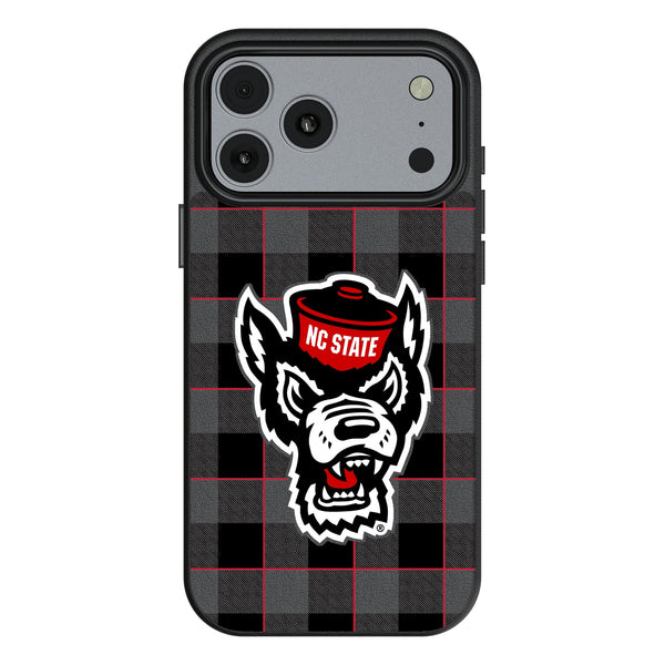 North Carolina State University Wolfpack Plaid iPhone MagSafe Compatible Phone Case for Apple iPhone