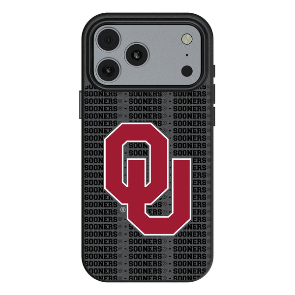 University of Oklahoma Sooners Text Backdrop iPhone MagSafe Compatible Phone Case for Apple iPhone