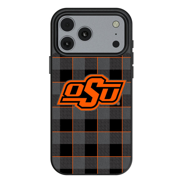 Oklahoma State University Cowboys Plaid iPhone MagSafe Compatible Phone Case for Apple iPhone
