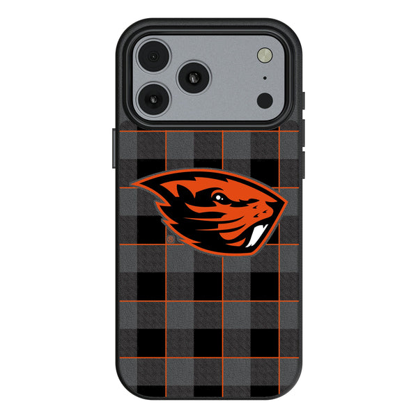 Oregon State University Beavers Plaid iPhone MagSafe Compatible Phone Case for Apple iPhone