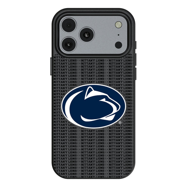 Pennsylvania State University Nittany Lions Text Backdrop iPhone MagSafe Compatible Phone Case for Apple iPhone