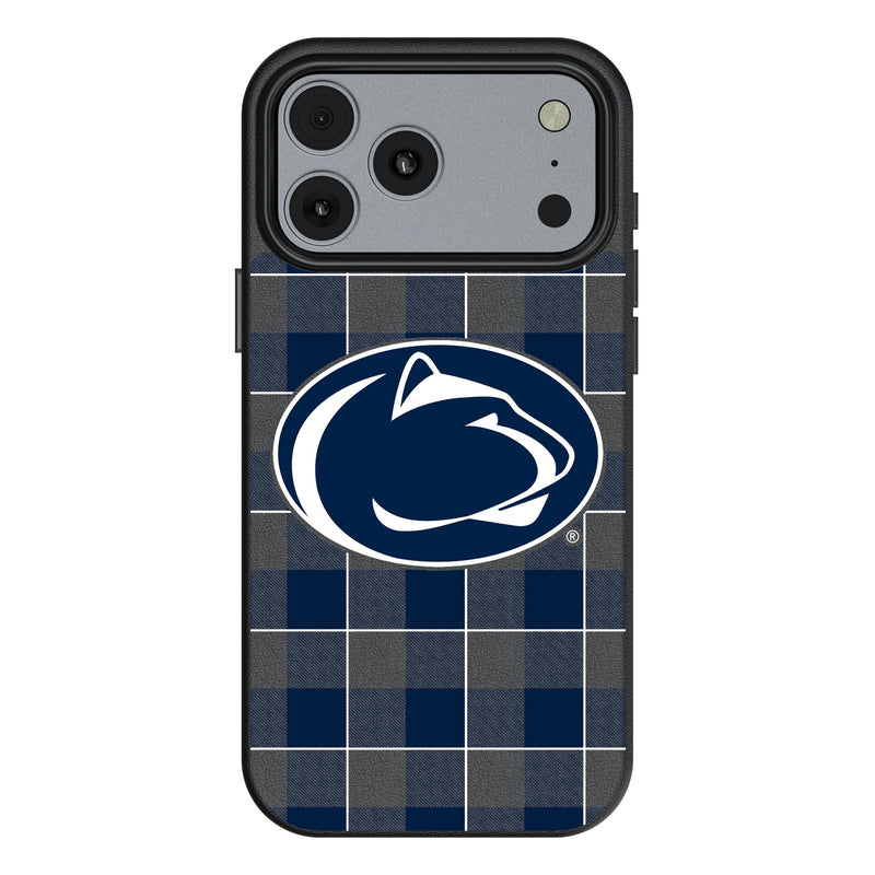 Pennsylvania State University Nittany Lions Plaid iPhone MagSafe Compatible Phone Case for Apple iPhone