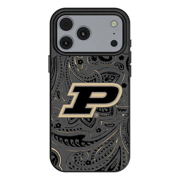 Purdue University Boilermakers Paisley iPhone MagSafe Compatible Phone Case for Apple iPhone