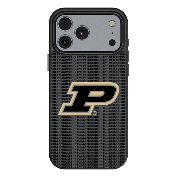 Purdue University Boilermakers Text Backdrop iPhone MagSafe Compatible Phone Case for Apple iPhone