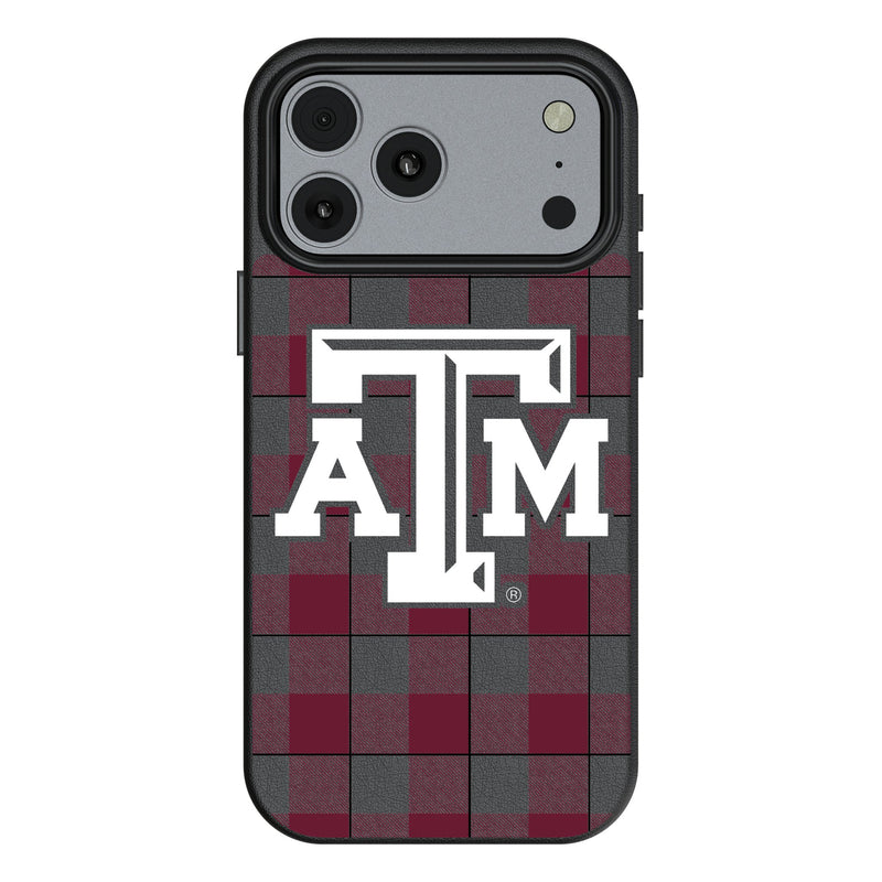 Texas A&M University Aggies Plaid iPhone MagSafe Compatible Phone Case for Apple iPhone