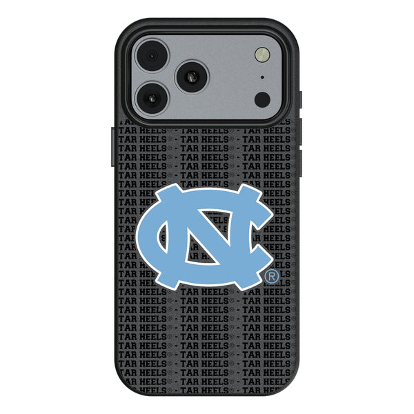 University of North Carolina Tar Heels Text Backdrop iPhone MagSafe Compatible Phone Case for Apple iPhone