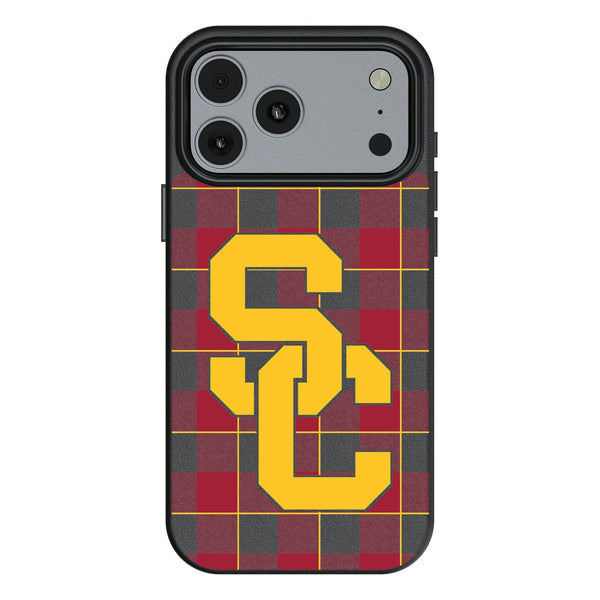 University of Southern California Trojans Plaid iPhone MagSafe Compatible Phone Case for Apple iPhone