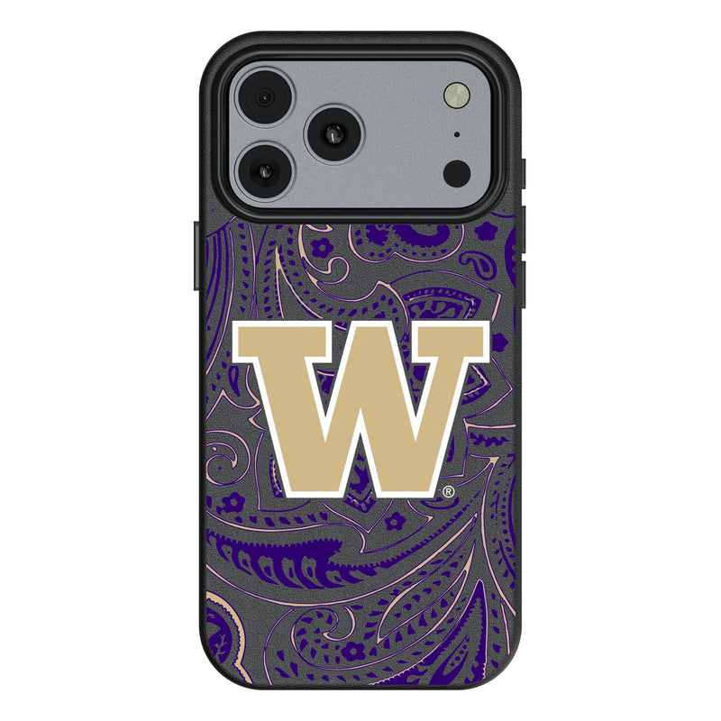 University of Washington Huskies Paisley iPhone MagSafe Compatible Phone Case for Apple iPhone