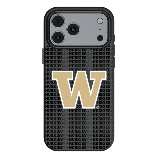 University of Washington Huskies Text Backdrop iPhone MagSafe Compatible Phone Case for Apple iPhone