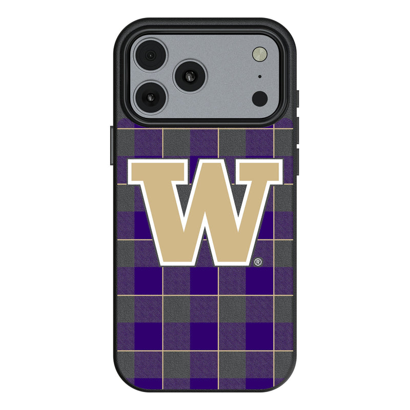 University of Washington Huskies Plaid iPhone MagSafe Compatible Phone Case for Apple iPhone