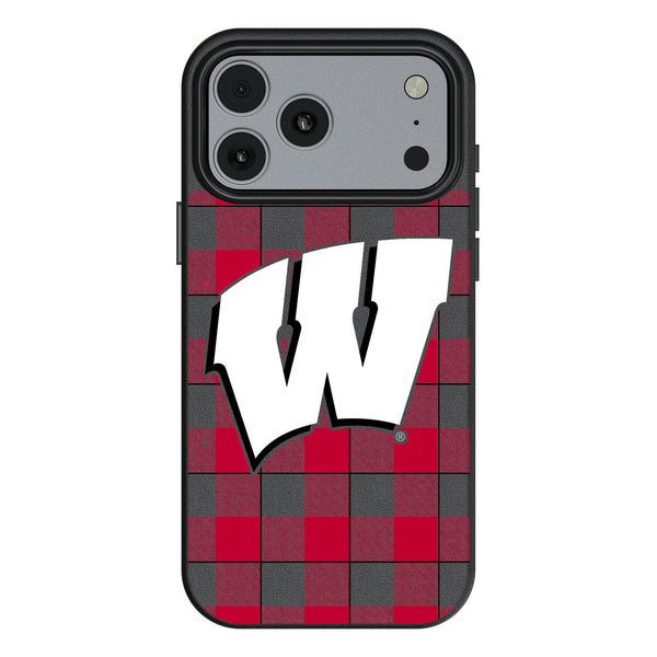 University of Wisconsin Badgers Plaid iPhone MagSafe Compatible Phone Case for Apple iPhone