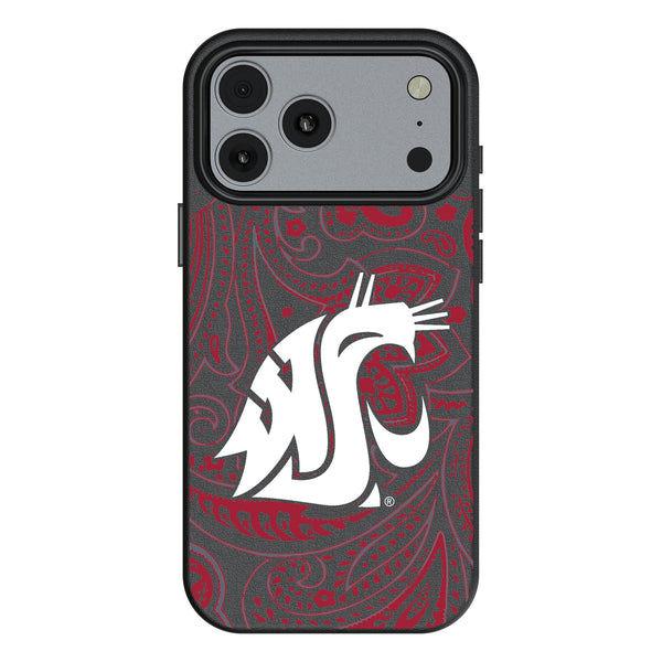 Washington State University Cougars Paisley iPhone MagSafe Compatible Phone Case for Apple iPhone