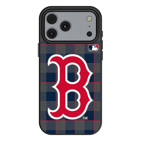 Boston Red Sox Plaid iPhone MagSafe Compatible Phone Case for Apple iPhone