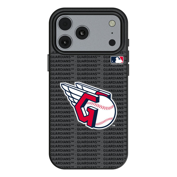 Cleveland Guardians Text Backdrop iPhone MagSafe Compatible Phone Case for Apple iPhone