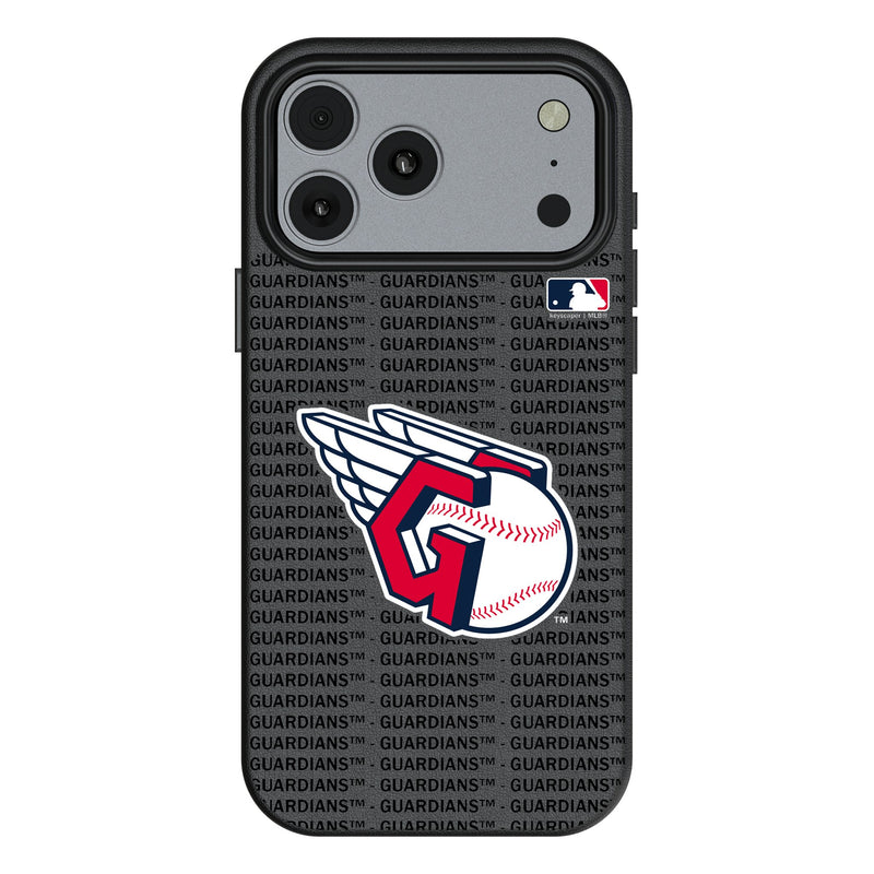 Cleveland Guardians Text Backdrop iPhone MagSafe Compatible Phone Case for Apple iPhone