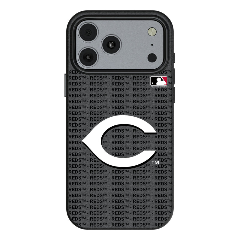 Cincinnati Reds Text Backdrop iPhone MagSafe Compatible Phone Case for Apple iPhone