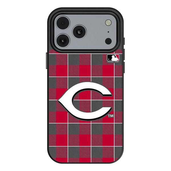 Cincinnati Reds Plaid iPhone MagSafe Compatible Phone Case for Apple iPhone