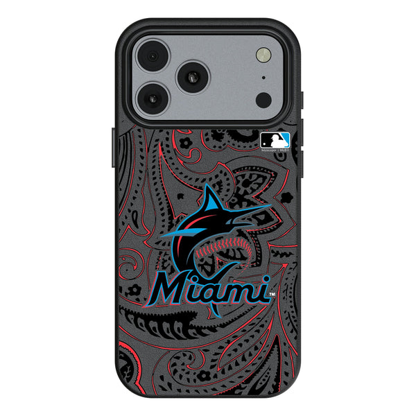 Miami Marlins Paisley iPhone MagSafe Compatible Phone Case for Apple iPhone