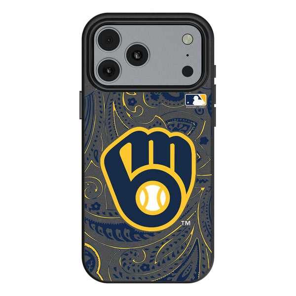 Milwaukee Brewers Paisley iPhone MagSafe Compatible Phone Case for Apple iPhone