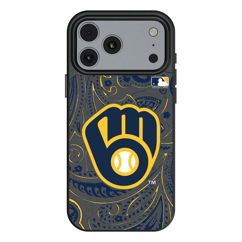 Milwaukee Brewers Paisley iPhone MagSafe Compatible Phone Case for Apple iPhone