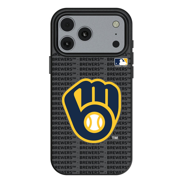 Milwaukee Brewers Text Backdrop iPhone MagSafe Compatible Phone Case for Apple iPhone