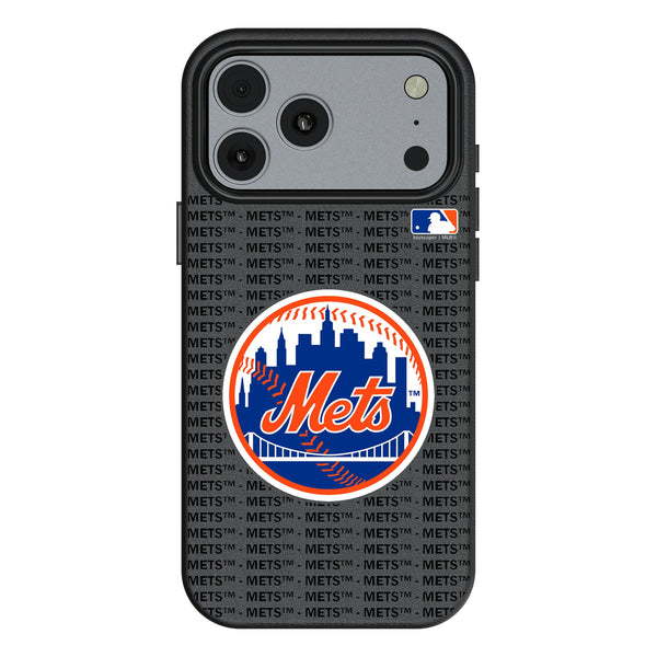 New York Mets Text Backdrop iPhone MagSafe Compatible Phone Case for Apple iPhone