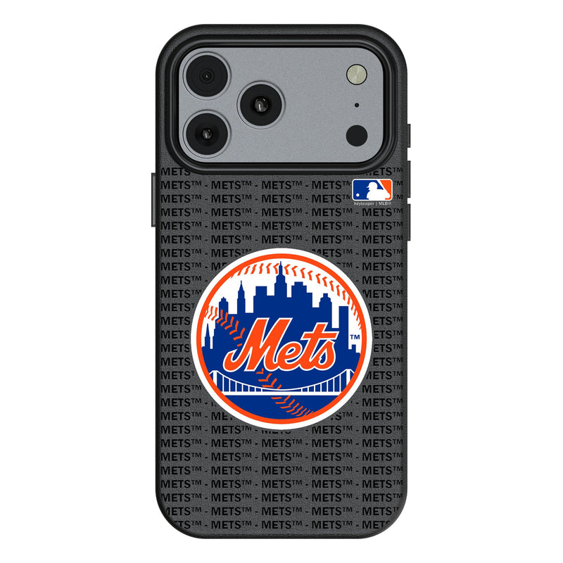 New York Mets Text Backdrop iPhone MagSafe Compatible Phone Case for Apple iPhone