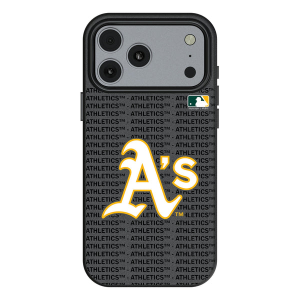 Oakland Athletics Text Backdrop iPhone MagSafe Compatible Phone Case for Apple iPhone