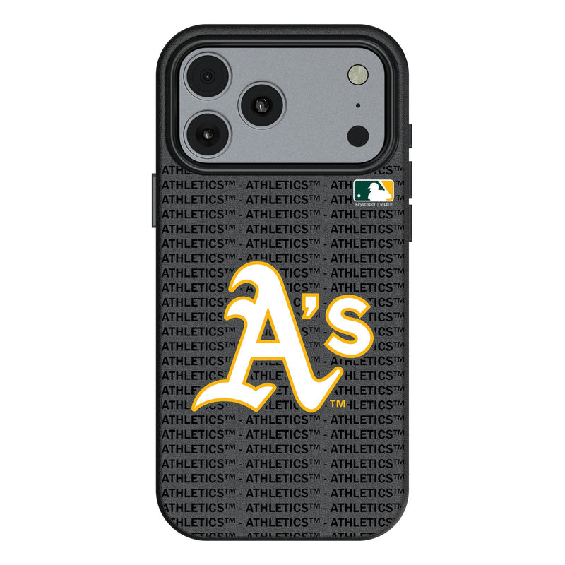 Oakland Athletics Text Backdrop iPhone MagSafe Compatible Phone Case for Apple iPhone