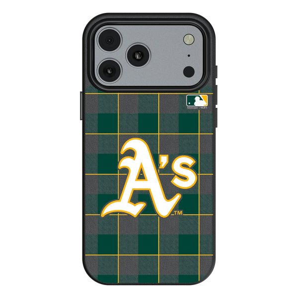 Oakland Athletics Plaid iPhone MagSafe Compatible Phone Case for Apple iPhone
