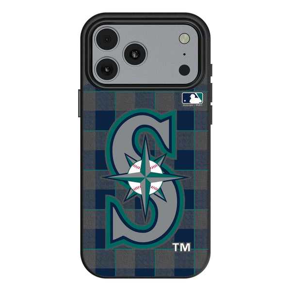 Seattle Mariners Plaid iPhone MagSafe Compatible Phone Case for Apple iPhone