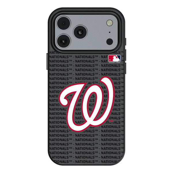 Washington Nationals Text Backdrop iPhone MagSafe Compatible Phone Case for Apple iPhone