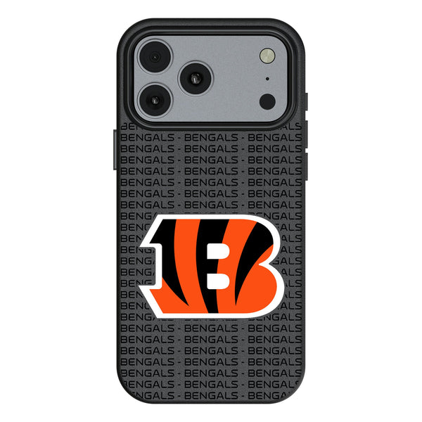 Cincinnati Bengals Text Backdrop iPhone MagSafe Compatible Phone Case for Apple iPhone
