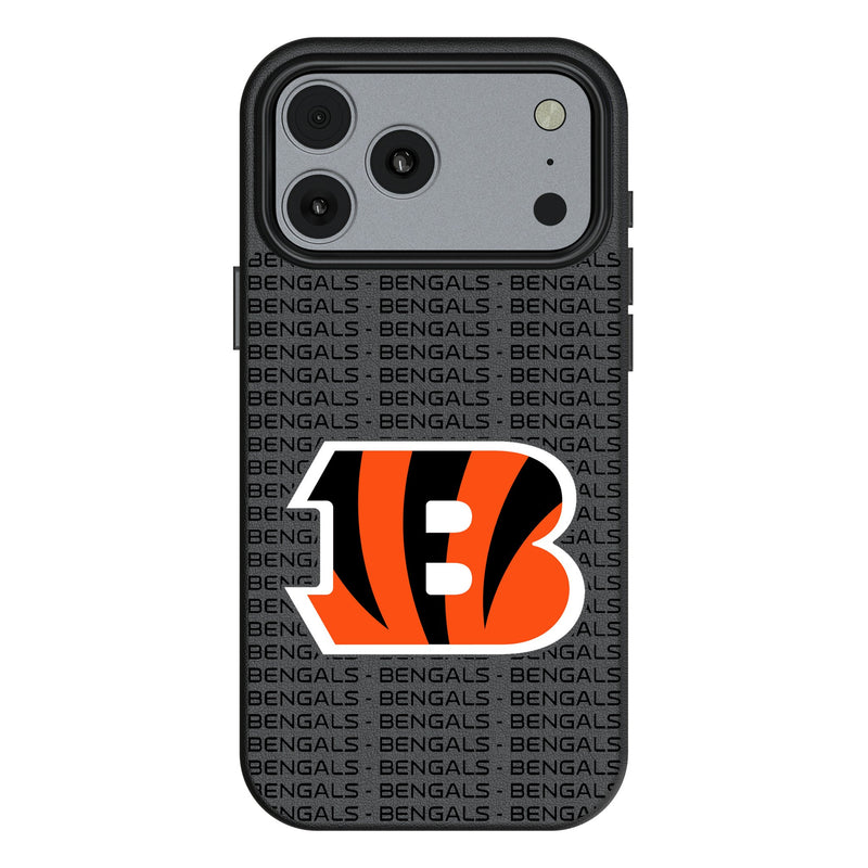 Cincinnati Bengals Text Backdrop iPhone MagSafe Compatible Phone Case for Apple iPhone