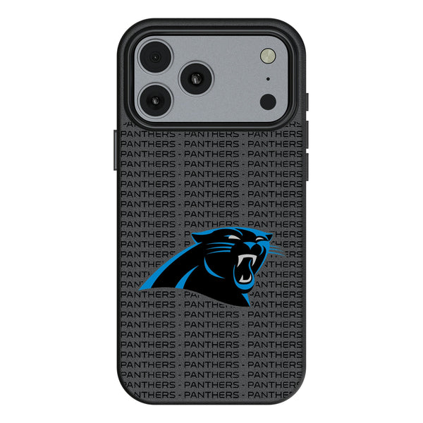 Carolina Panthers Text Backdrop iPhone MagSafe Compatible Phone Case for Apple iPhone