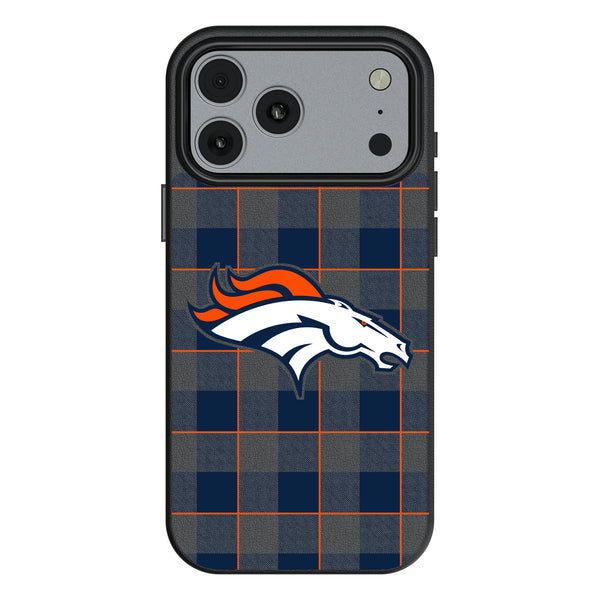 Denver Broncos Plaid iPhone MagSafe Compatible Phone Case for Apple iPhone