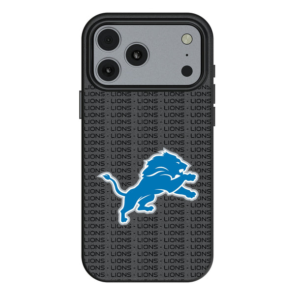 Detroit Lions Text Backdrop iPhone MagSafe Compatible Phone Case for Apple iPhone