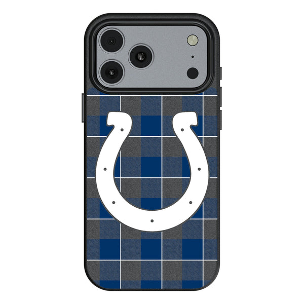Indianapolis Colts Plaid iPhone MagSafe Compatible Phone Case for Apple iPhone