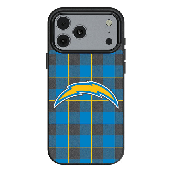 Los Angeles Chargers Plaid iPhone MagSafe Compatible Phone Case for Apple iPhone
