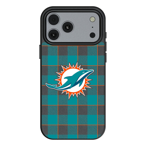 Miami Dolphins Plaid iPhone MagSafe Compatible Phone Case for Apple iPhone