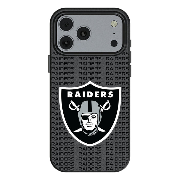 Las Vegas Raiders Text Backdrop iPhone MagSafe Compatible Phone Case for Apple iPhone